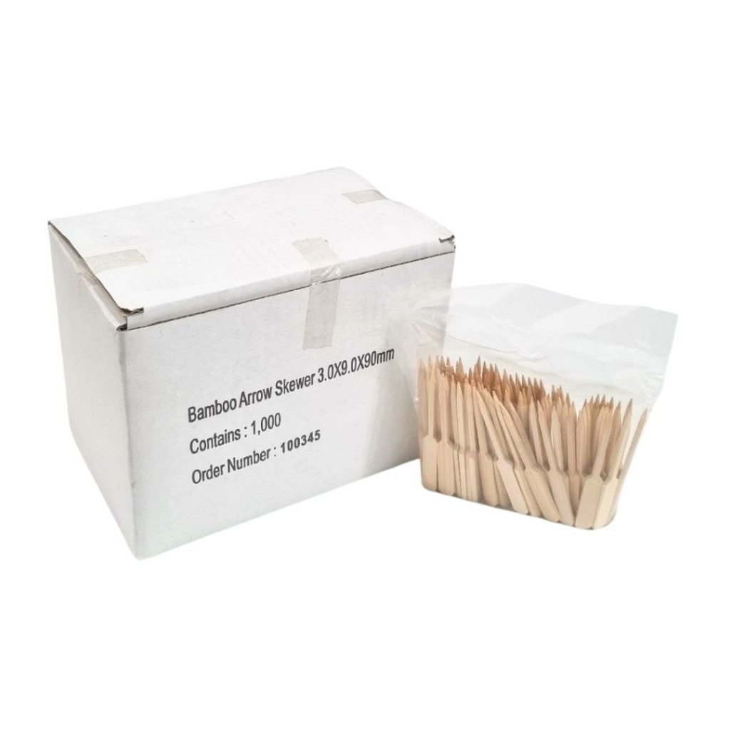 Skewers Bamboo White 9cm box of 1,000