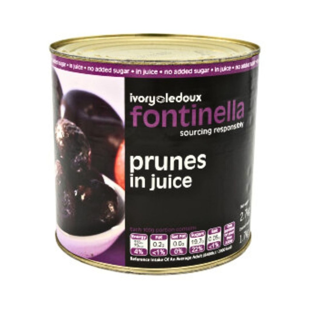 Fontinella Prunes In Juice Tinned, A10 can