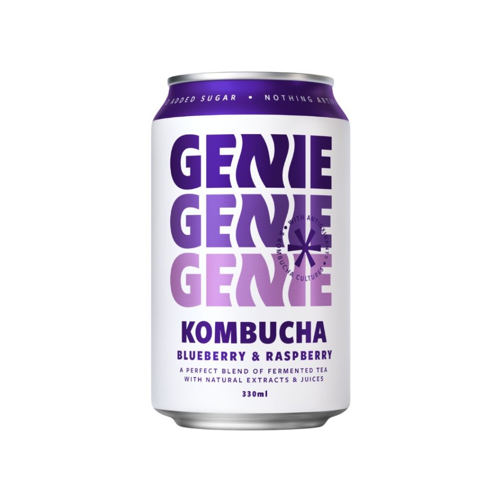Kombucha Blueberry & Raspberry, Can - GENIE