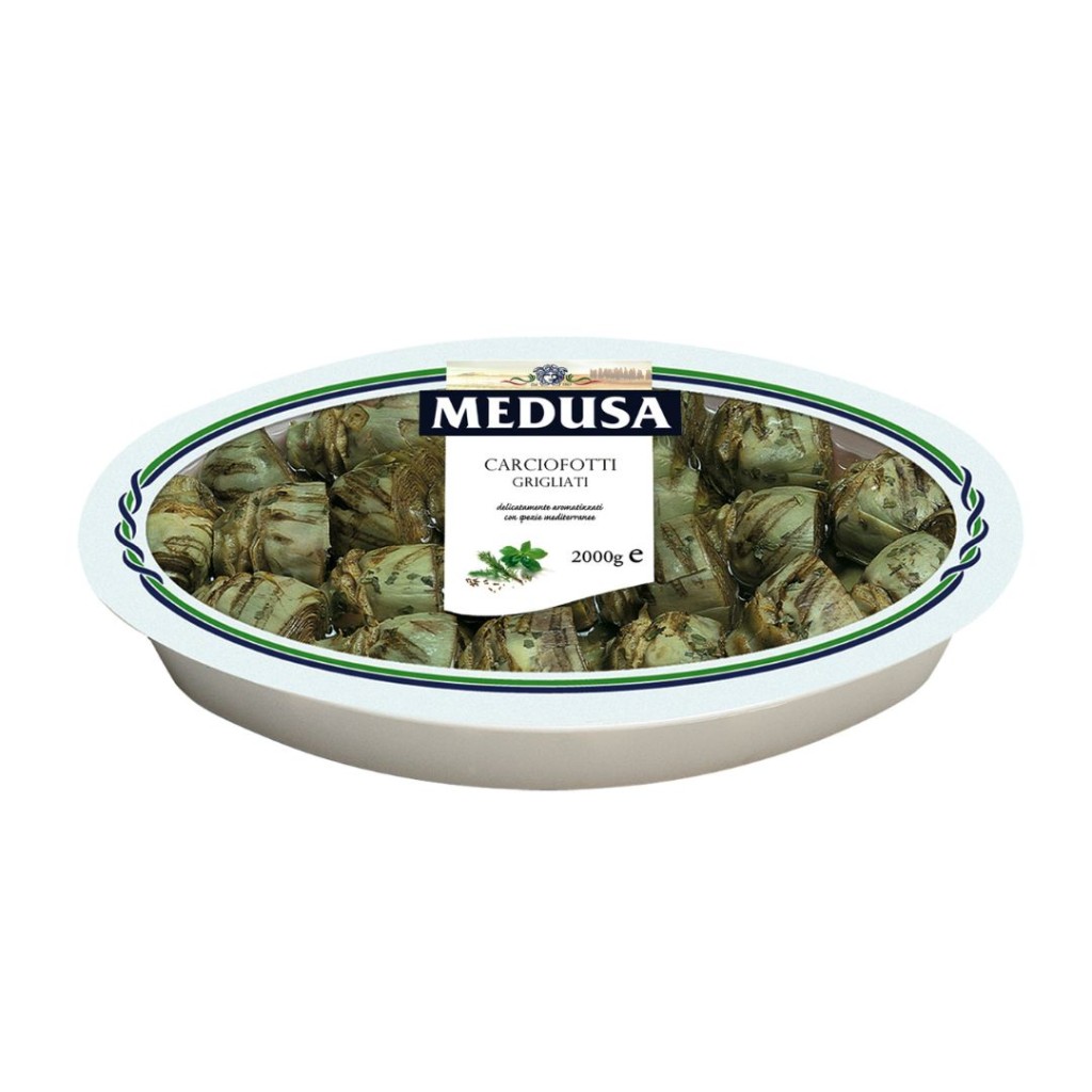 Grilled artichokes in oil