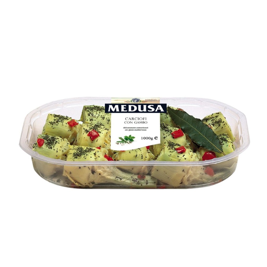 Artichokes with stem in oil