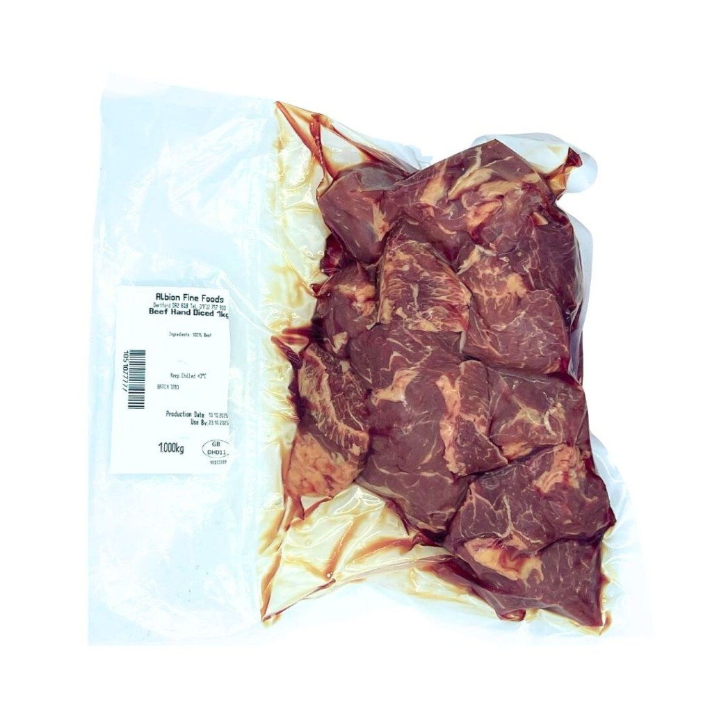 Beef Hand Diced Vac Packed