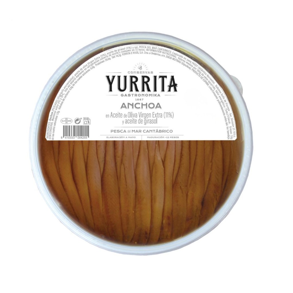Anchovy Fillets in Oil Tray, Cantabrian - Yurrita Packshot