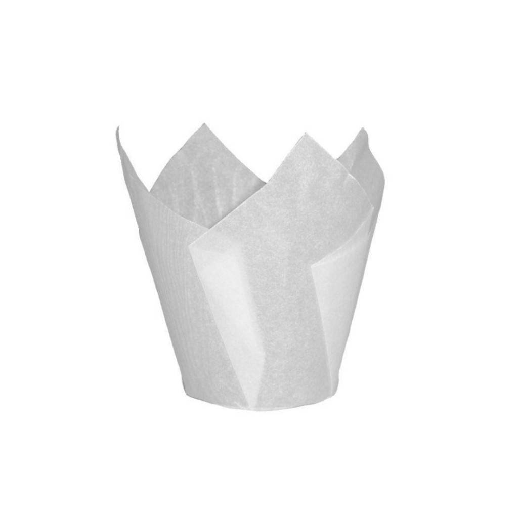 Muffin Case, White Large Tulip