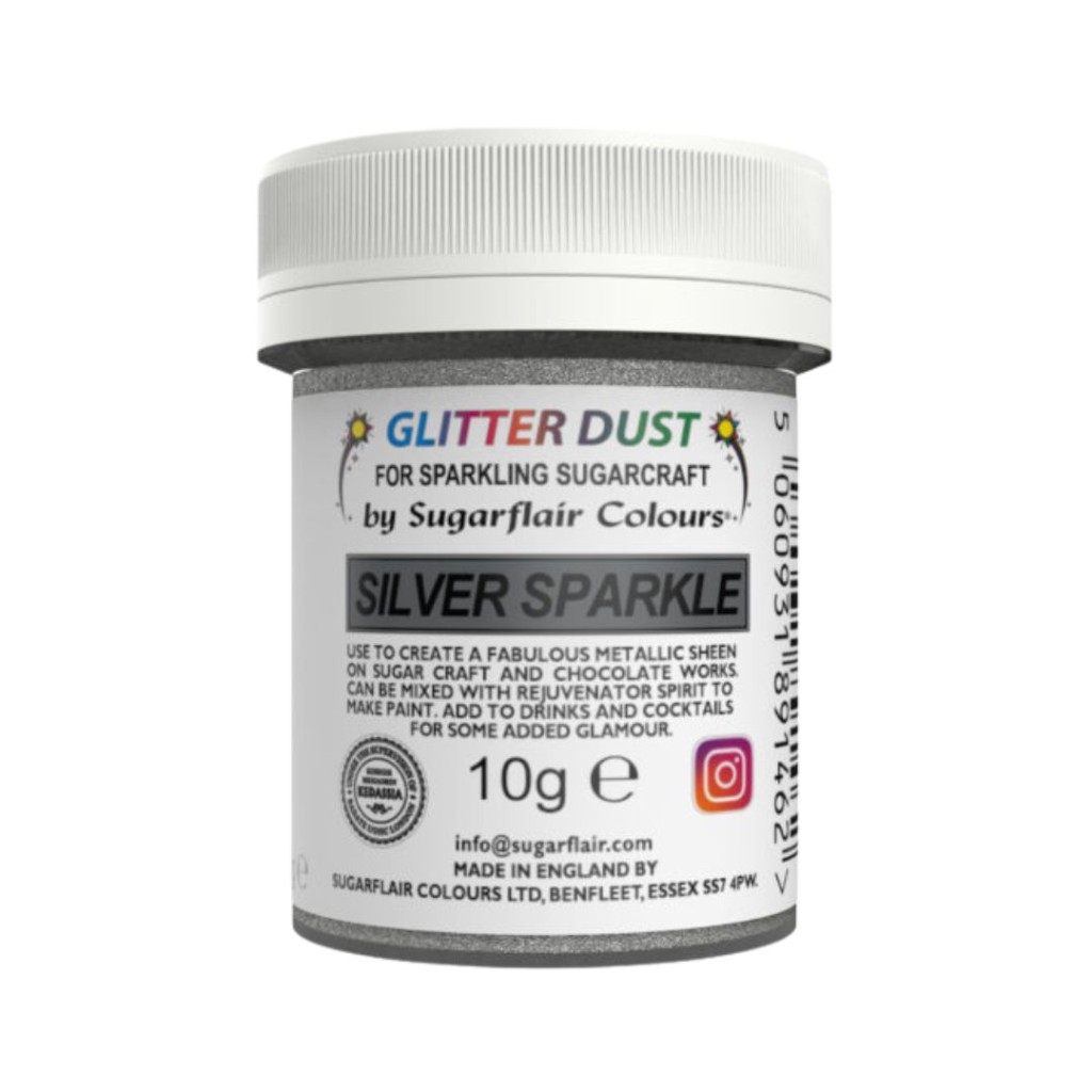 Glitter Edible Silver - Sugarflair