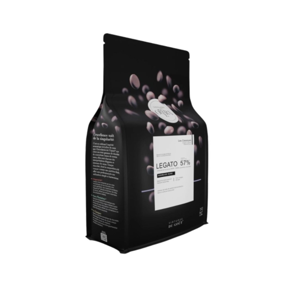 Dark Chocolate Couverture, Callets 'Legato' 57% - Chocolaterie de L'opera