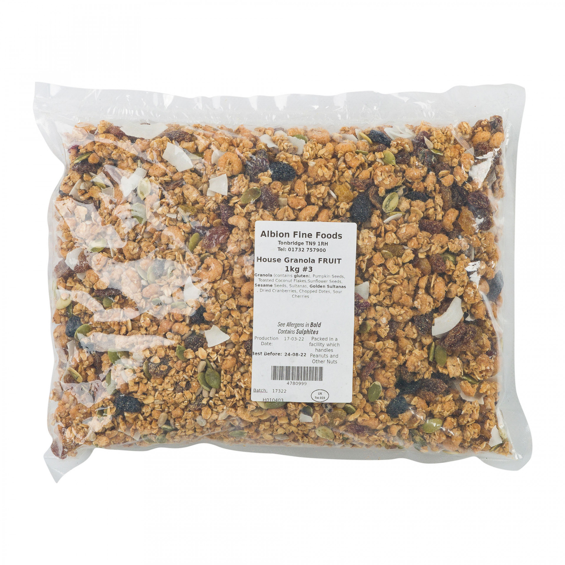 Granola House Blend Fruit Only 1kg Albion Fine Foods Ltd.