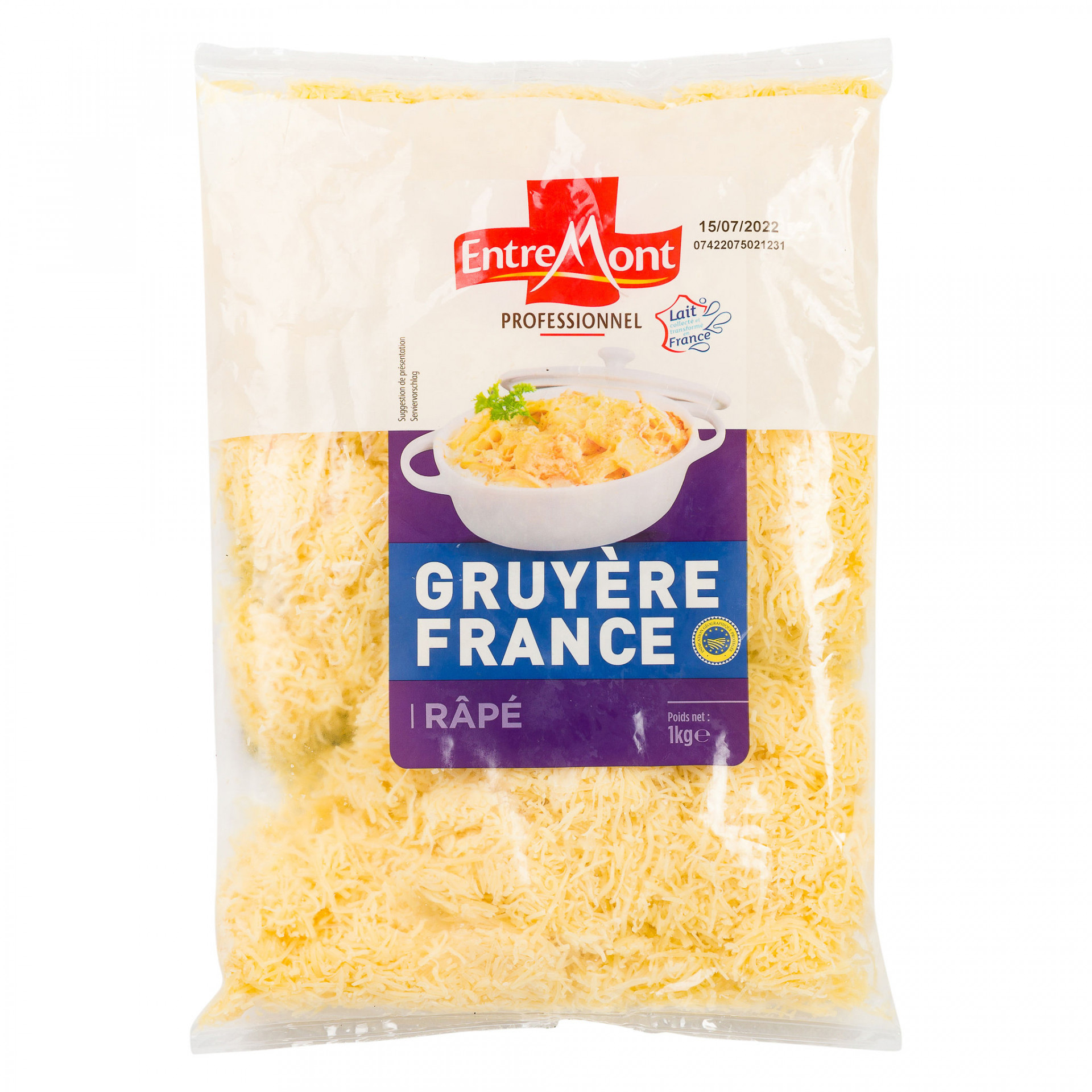 Grated Gruyere Entremont 1kg Albion Fine Foods Ltd.