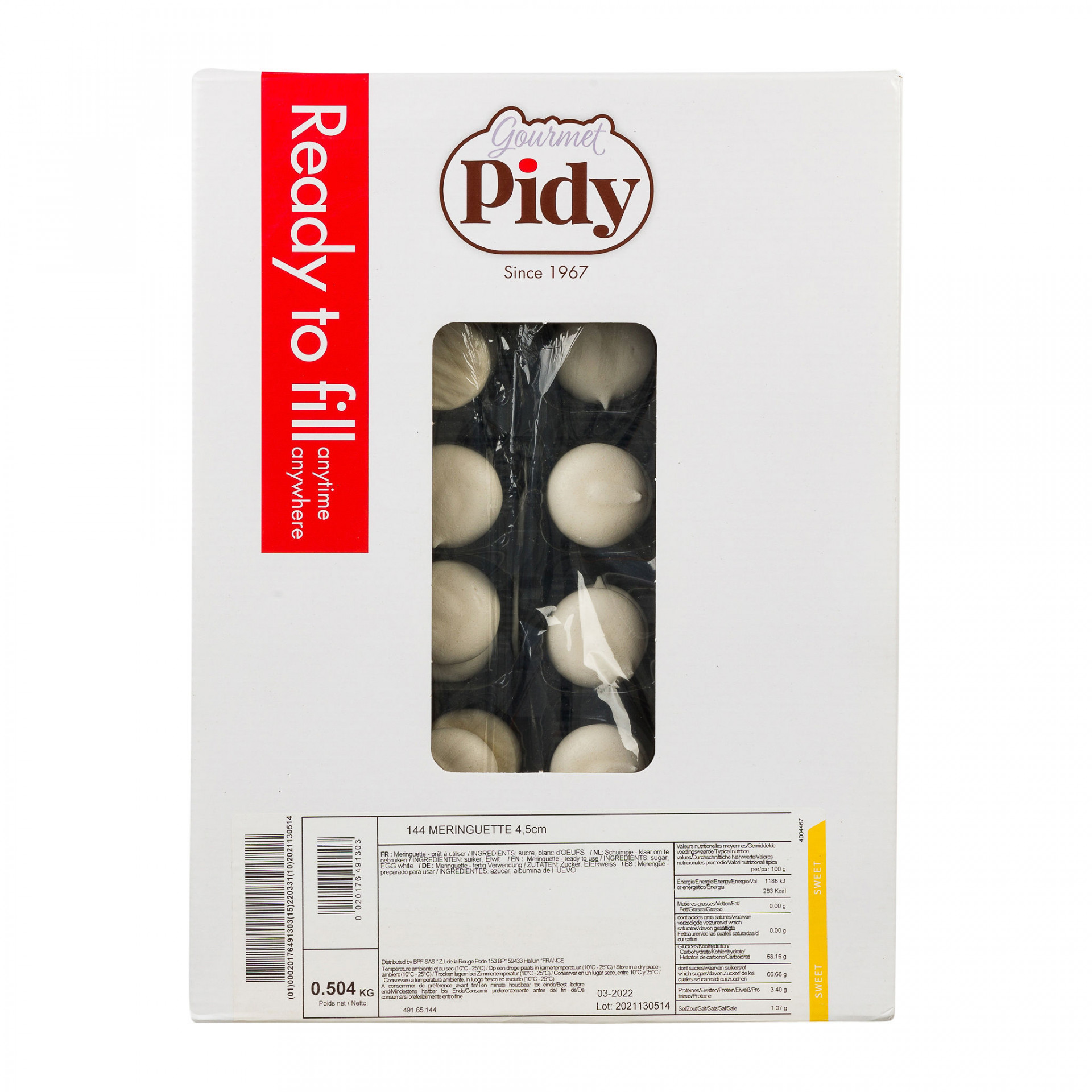 Pidy Meringue 144 x 4.5cm Albion Fine Foods Ltd.