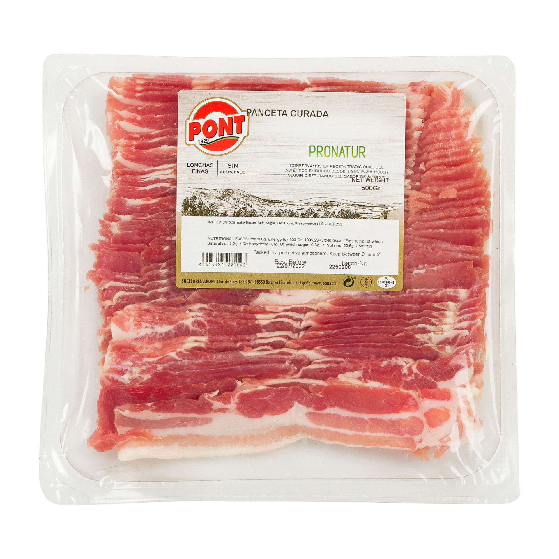 Smoked Thin Cut Pancetta 500g Albion Fine Foods Ltd.