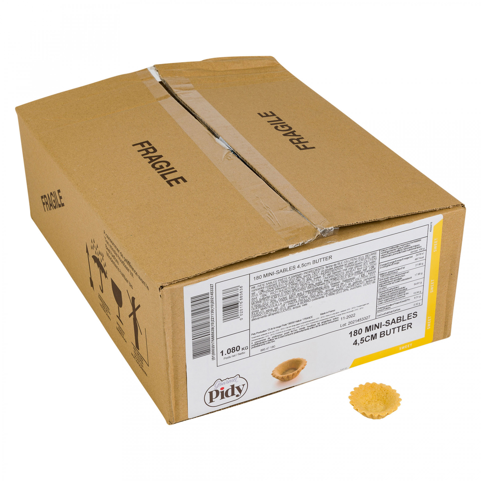 Pastry Cases, Sweet Pidy 4.5cm x 180 Albion Fine Foods Ltd.