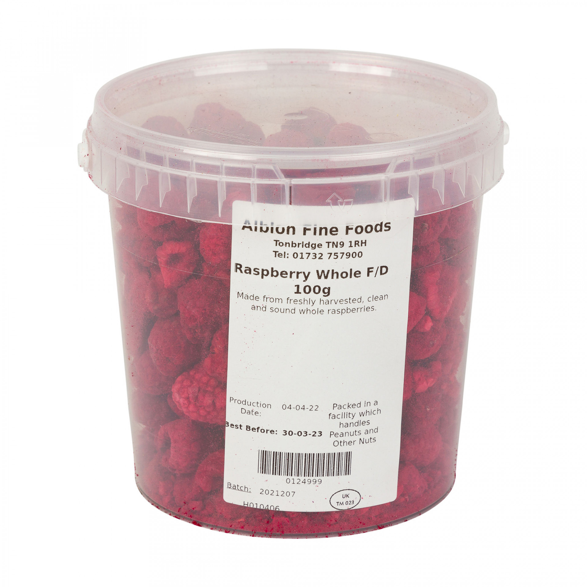 Raspberry Whole Freeze Dried 100g Albion Fine Foods Ltd.
