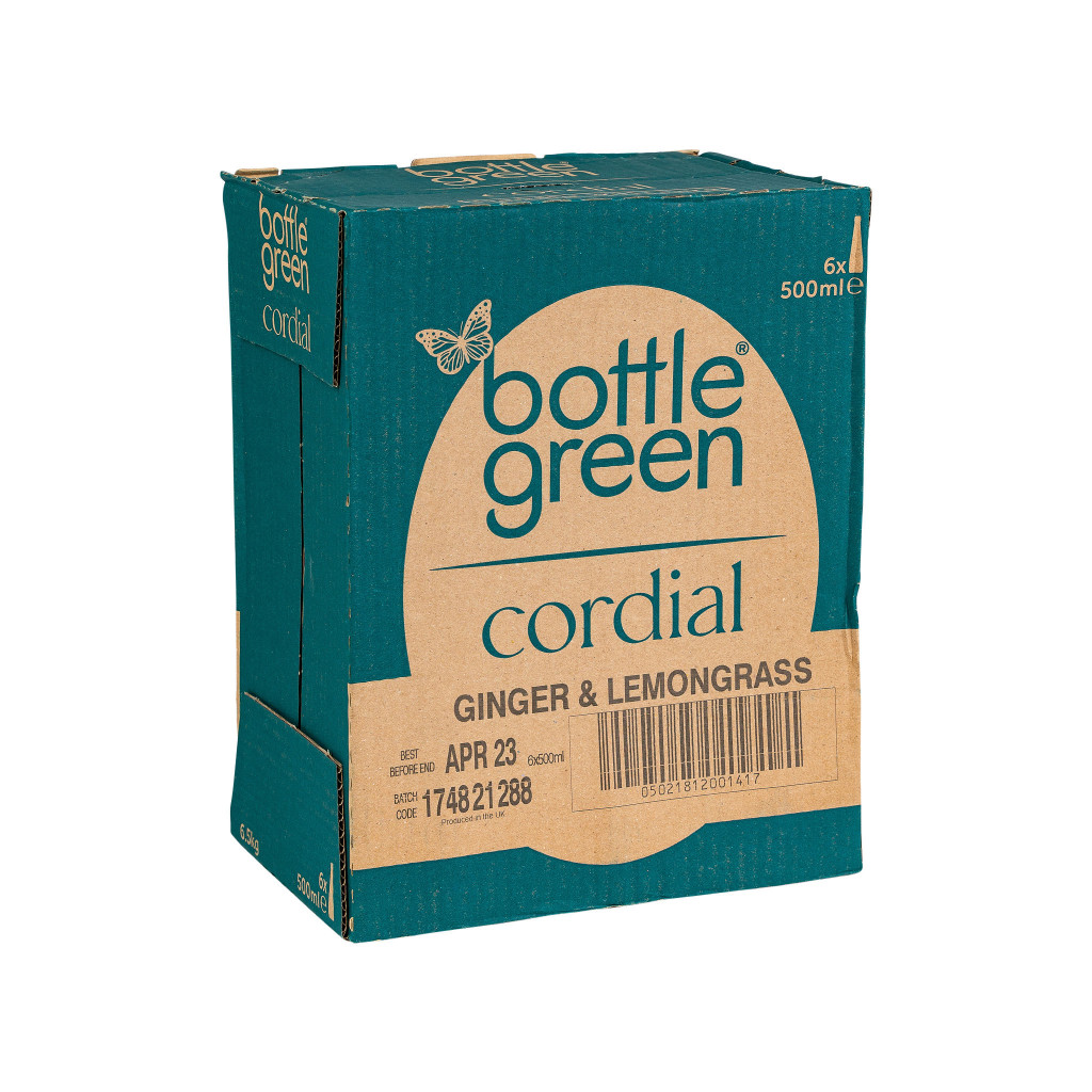 Bottle Green Ginger & Lemongrass Cordial 6 x 500ml Albion Fine Foods
