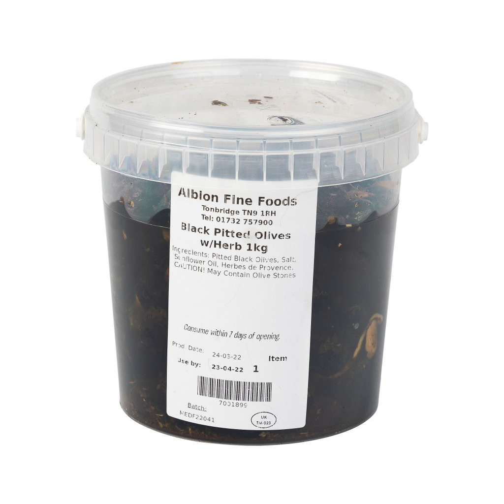 Black Pitted Olives with Herb