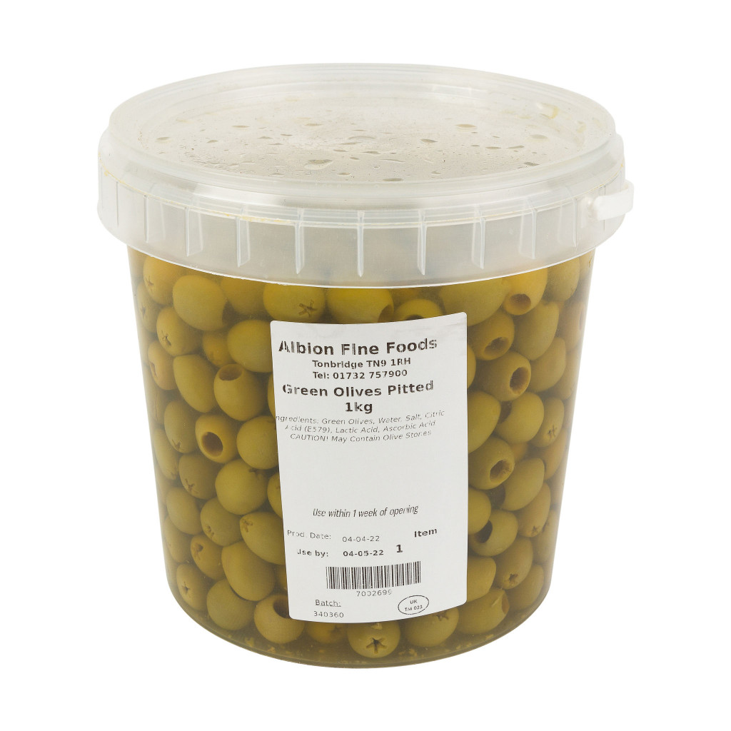 Green Olives Pitted Tray
