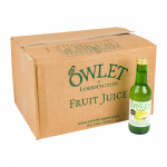 Owlet Apple and Elderflower Juice 250 millilitre glass bottle on a white background